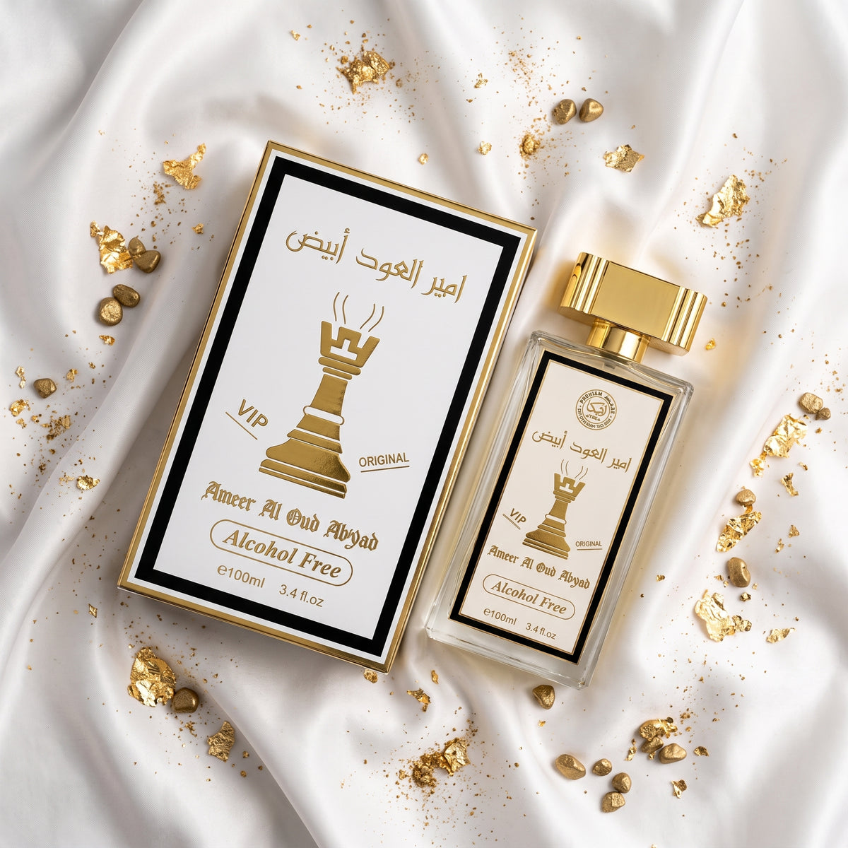 Ameer Al Oud Abyiad VIP Edition by Atika Perfumes – Alcohol-Free Oud Perfume – 100ml (3.4 fl. oz.)