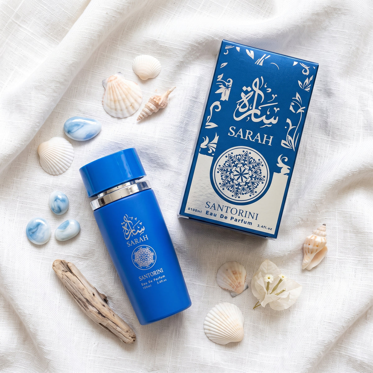 Sarah Santorini Eau De Parfum – 100ml (3.4 fl. oz.) | Fresh Mediterranean-Inspired Perfume