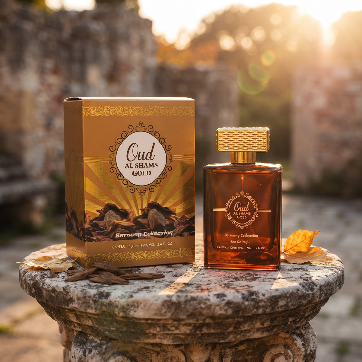 Batreeq Oud Al Shams Gold Eau de Parfum – Long Lasting Oriental Oud Perfume for Men & Women 100ml