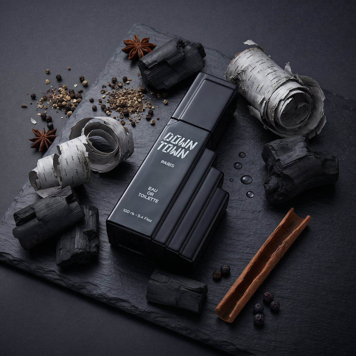 TRANS Paris Down Town Black Eau de Toilette for Men – Long Lasting Modern Masculine Perfume 100ml