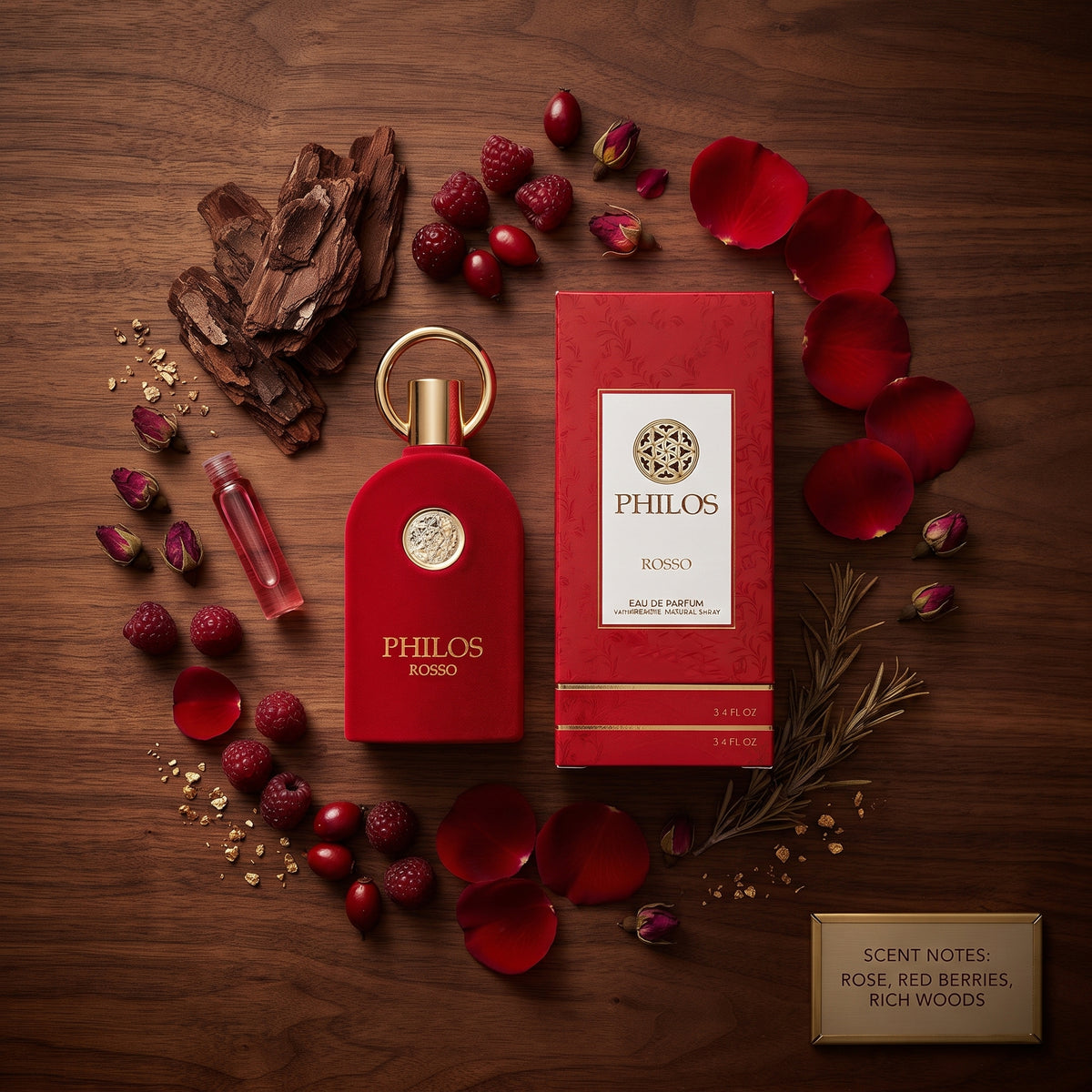 PHILOS Rosso Eau de Parfum – Long Lasting Luxury Unisex Perfume 100ml