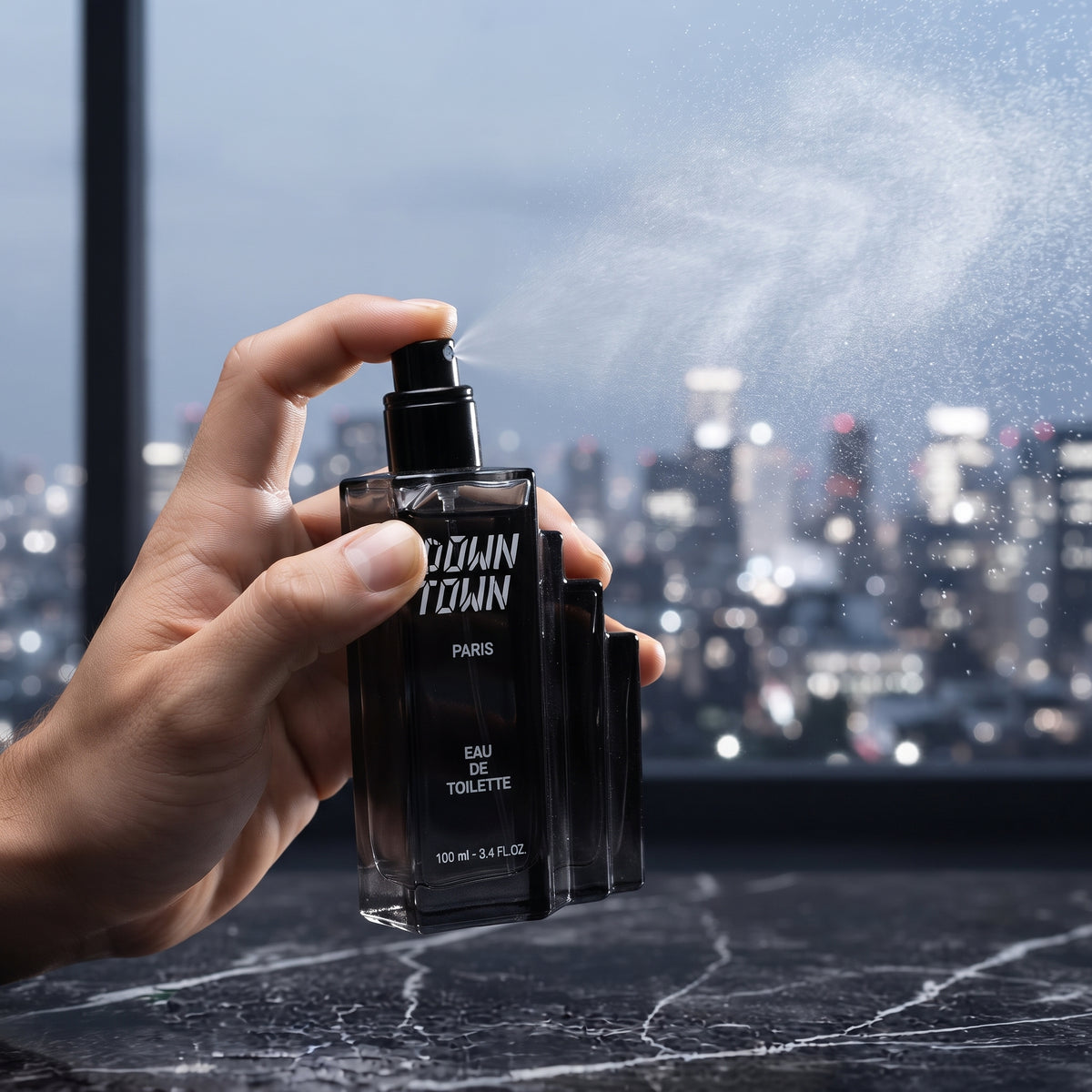 TRANS Paris Down Town Black Eau de Toilette for Men – Long Lasting Modern Masculine Perfume 100ml